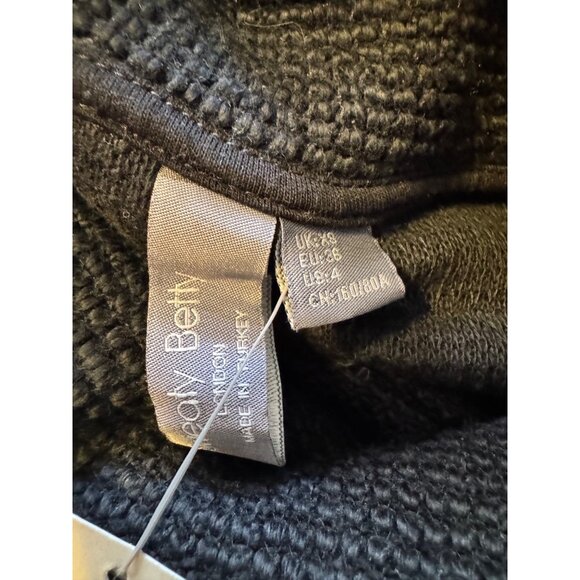 Sweaty Betty Restful Boucle Sweatshirt Size XS Black Waffle Knit NWT $ 64 Oversi - Picture 4 of 10